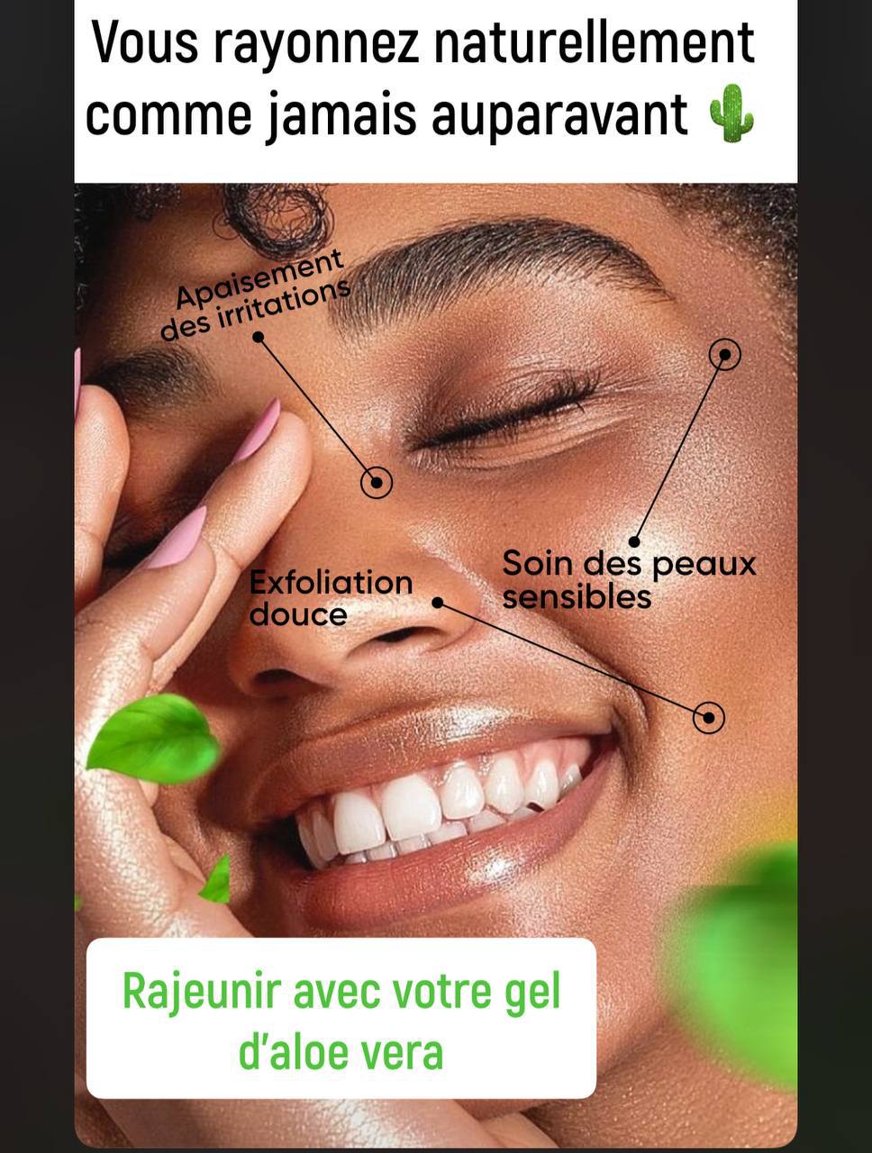 Gel de Gommage Naturel Hydratant et Apaisant à l'Aloe Vera, Cactus 🌵 et Algue